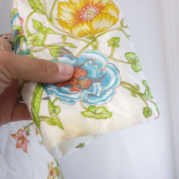 Vintage 60s Princess Lingerie Satin Wild Blooms Floral Quilted House Jacket - Picture 13 of 16